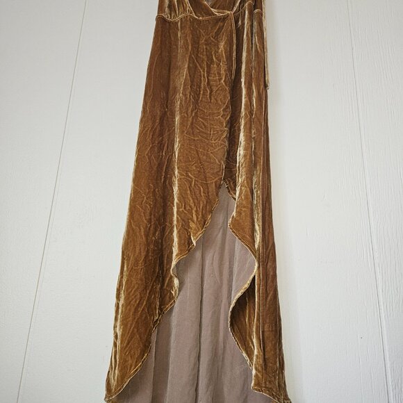 REFORMATION Gold Velvet Dress - Picture 3 of 4